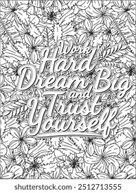 Motivational Quote Coloring Page. Inspirational Quote Coloring Page. Positive Vibes Quote. Mandala Quote Coloring Page.