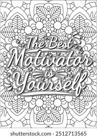 Motivational Quote Coloring Page. Inspirational Quote Coloring Page. Positive Vibes Quote. Mandala Quote Coloring Page.