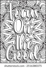 Motivational Quote Coloring Page. Inspirational Quote Coloring Page, Mandala Quote Coloring Page for Adults.