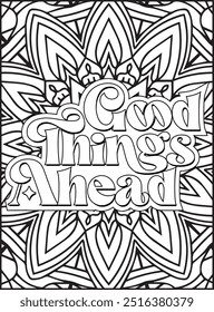 Motivational Quote Coloring Page. Inspirational Quote Coloring Page, Mandala Quote Coloring Page for Adults.