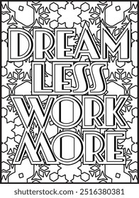 Motivational Quote Coloring Page. Inspirational Quote Coloring Page, Mandala Quote Coloring Page for Adults.