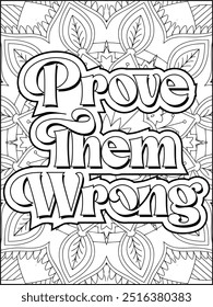 Motivational Quote Coloring Page. Inspirational Quote Coloring Page, Mandala Quote Coloring Page for Adults.