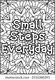 Motivational Quote Coloring Page. Inspirational Quote Coloring Page, Mandala Quote Coloring Page for Adults.