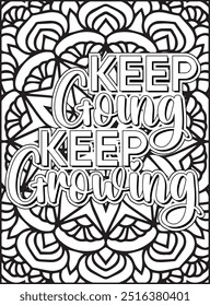 Motivational Quote Coloring Page. Inspirational Quote Coloring Page, Mandala Quote Coloring Page for Adults.