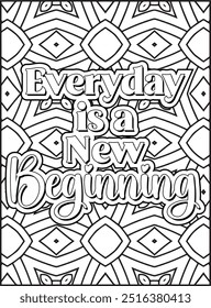 Motivational Quote Coloring Page. Inspirational Quote Coloring Page, Mandala Quote Coloring Page for Adults.