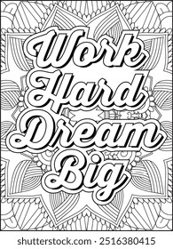 Motivational Quote Coloring Page. Inspirational Quote Coloring Page, Mandala Quote Coloring Page for Adults.