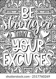 Motivational Quote Coloring Page. Inspirational Quote Coloring Page for Adult. Swearing Positive Word. Mandala Coloring Page.
