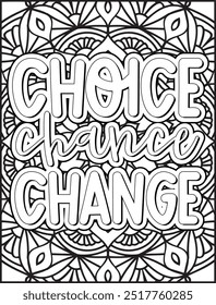 Motivational Quote Coloring Page. Inspirational Quote Coloring Page for Adult. Swearing Positive Word. Mandala Coloring Page.