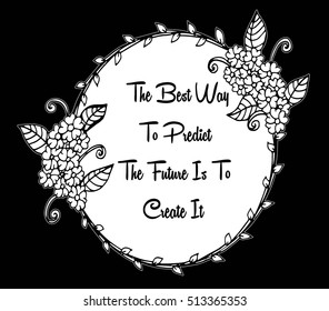 motivational quote to create future on nature abstract background