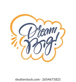 Citação motivacional Sonho grande, alcançando para a ilustração de arte vetorial de sucesso