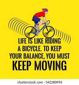 Motivational Quote Life Like Riding Bicycle Stock Vector (royalty Free 