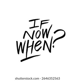Motivational Quote If Not Now, When This suggests taking immediate action towards your goals