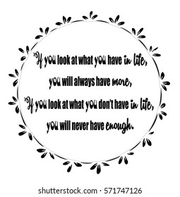 Motivational Quote on frame flowers background
