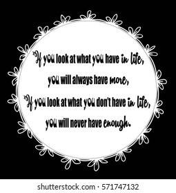 Motivational Quote on frame flowers background