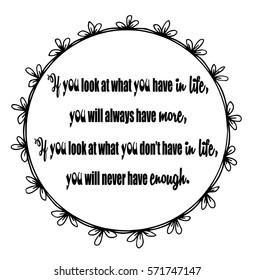 Motivational Quote on frame flowers background