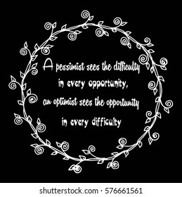 Motivational Quote on frame flowers background
