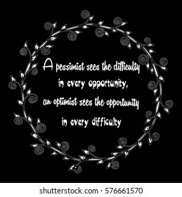 Motivational Quote on frame flowers background