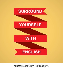 Motivational quote on yellow background. Vector art.