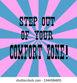 Motivational quote poster. Beautiful vantage style.  Step out of your comfort zone. Vector illustration.