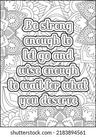Motivational quote. Quotes Coloring. Motivational Quotes coloring page design.