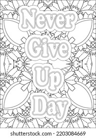 Motivational quotes coloring page for Adult. Inspirational quotes coloring page. Affirmative quotes coloring page. Positive quotes coloring page. Motivational swear word. Motivational typography.