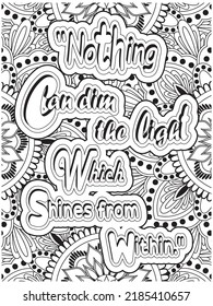 Motivational Quotes Coloring Page For Adults.