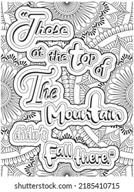 Motivational Quotes Coloring Page For Adults.