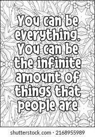 Motivational Quotes coloring page. Coloring Book Adults Interior. Motivational Quotes line art design.