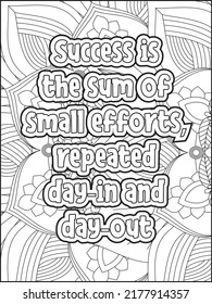 Motivational Quotes coloring page. Coloring Book Adults Interior. Motivational Quotes line art design.