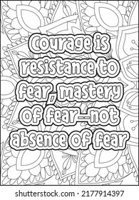 Motivational Quotes coloring page. Coloring Book Adults Interior. Motivational Quotes line art design.
