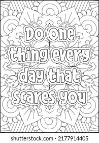 Motivational Quotes coloring page. Coloring Book Adults Interior. Motivational Quotes line art design.