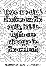 Motivational Quotes coloring page. Coloring Book Adults Interior. Motivational Quotes line art design