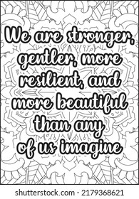 Motivational Quotes coloring page. Coloring Book Adults Interior. Motivational Quotes line art design
