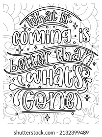 Motivational Quotes coloring  page design. Motivational Quotes line art design