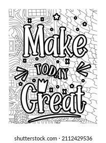 Motivational Quotes coloring page . inspirational  Quotes coloring page. hand draw line art style vector
