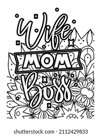 Motivational Quotes coloring page . inspirational  Quotes coloring page. hand draw line art style vector