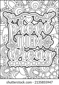 Motivational quotes coloring page. Inspirational quotes coloring page. Affirmative quotes coloring page. Positive quotes coloring page. Good vibes. Hand drawn floral line art. Motivational typography.