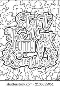 Motivational quotes coloring page. Inspirational quotes coloring page. Affirmative quotes coloring page. Positive quotes coloring page. Good vibes. Hand drawn floral line art. Motivational typography.