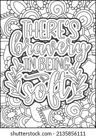 Motivational quotes coloring page. Inspirational quotes coloring page. Affirmative quotes coloring page. Positive quotes coloring page. Good vibes. Hand drawn floral line art. Motivational typography.