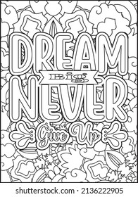 Motivational quotes coloring page. Inspirational quotes coloring page. Affirmative quotes coloring page. Positive quotes coloring page. Good vibes. Hand drawn floral line art. Motivational typography.