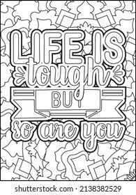 Motivational quotes coloring page. Inspirational quotes coloring page. Affirmative quotes coloring page. Positive quotes. Good vibes. Swear word coloring page. Motivational typography.