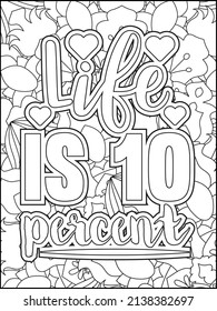 Motivational quotes coloring page. Inspirational quotes coloring page. Affirmative quotes coloring page. Positive quotes. Good vibes. Swear word coloring page. Motivational typography.