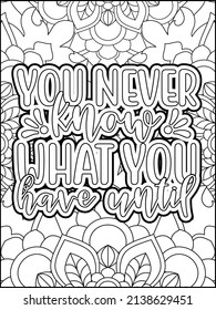 Motivational quotes coloring page. Inspirational quotes coloring page. Affirmative quotes coloring page. Positive quotes coloring page. Good vibes. Motivational swear word. Motivational typography.
