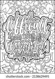 Motivational quotes coloring page. Inspirational quotes coloring page. Affirmative quotes coloring page. Positive quotes coloring page. Good vibes. Motivational swear word. Motivational typography.
