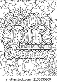 Motivational quotes coloring page. Inspirational quotes coloring page. Affirmative quotes coloring page. Positive quotes coloring page. Good vibes. Motivational swear word. Motivational typography.