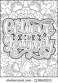 Motivational quotes coloring page. Inspirational quotes coloring page. Affirmative quotes coloring page. Positive quotes coloring page. Good vibes. Motivational swear word. Motivational typography.