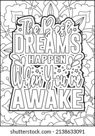 Motivational quotes coloring page. Inspirational quotes coloring page. Affirmative quotes coloring page. Positive quotes coloring page. Good vibes. Motivational swear word. Motivational typography.