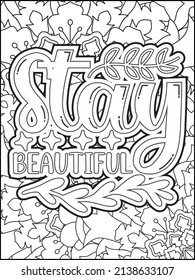 Motivational quotes coloring page. Inspirational quotes coloring page. Affirmative quotes coloring page. Positive quotes coloring page. Good vibes. Motivational swear word. Motivational typography.