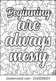 Motivational quotes coloring page. Inspirational quotes coloring page. Affirmative quotes coloring page. Positive quotes coloring page. Good vibes. Motivational swear word. Motivational typography.