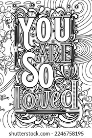 Motivational Quotes Coloring Page, Inspirational Quotes Coloring Page design, Quotes line art design